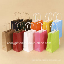 Wholesale Cheap Recycle Printing Kraft Paper Carrier Bags with Twisted Handle
